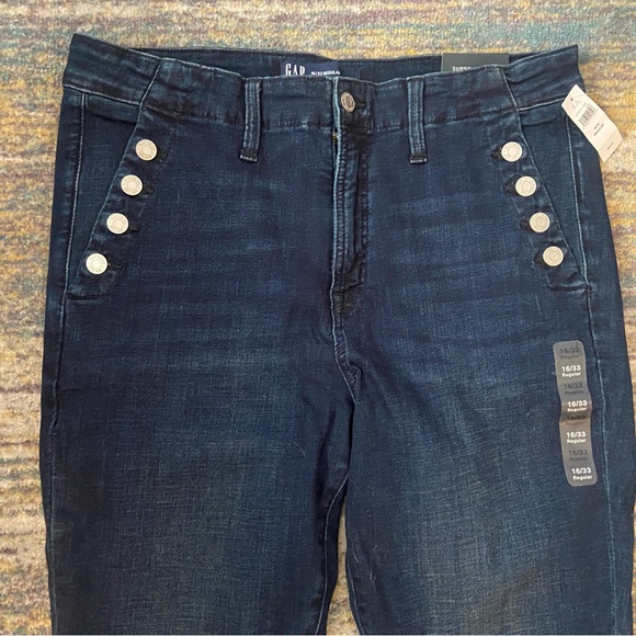 Gap High Rise Universal Leggings in Dark Warsaw. Sz 16/33 - Picture 2 of 8